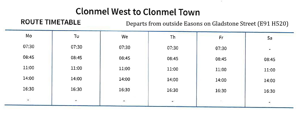 bus timetable